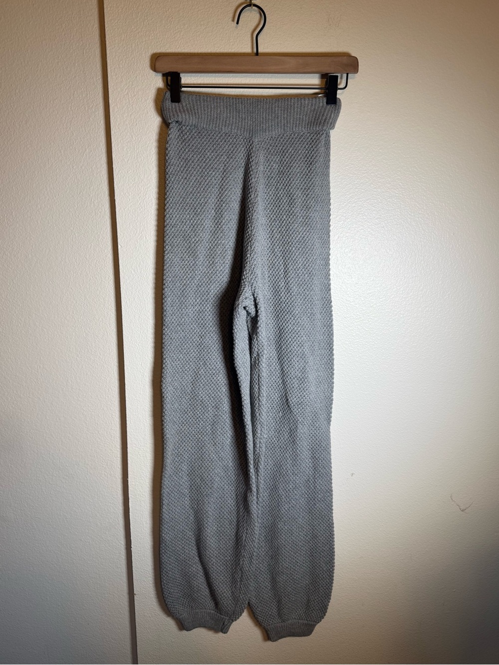 KLESIS comfy chunky knit coastal grandma cozy gray joggers S